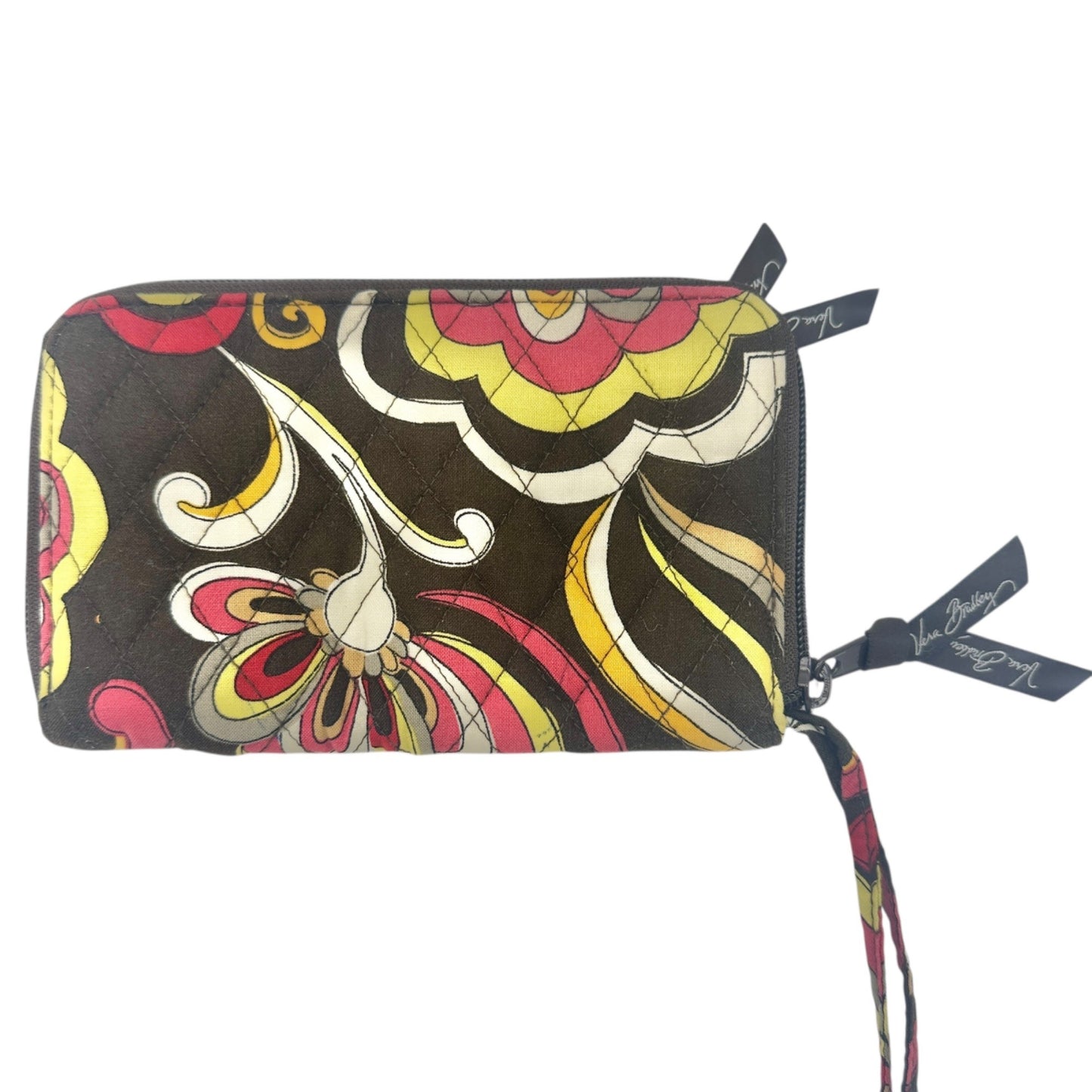 Vera Bradley Wristlet Wallet In Puccini Pattern Zip Closure Card Slots 8" X 5"