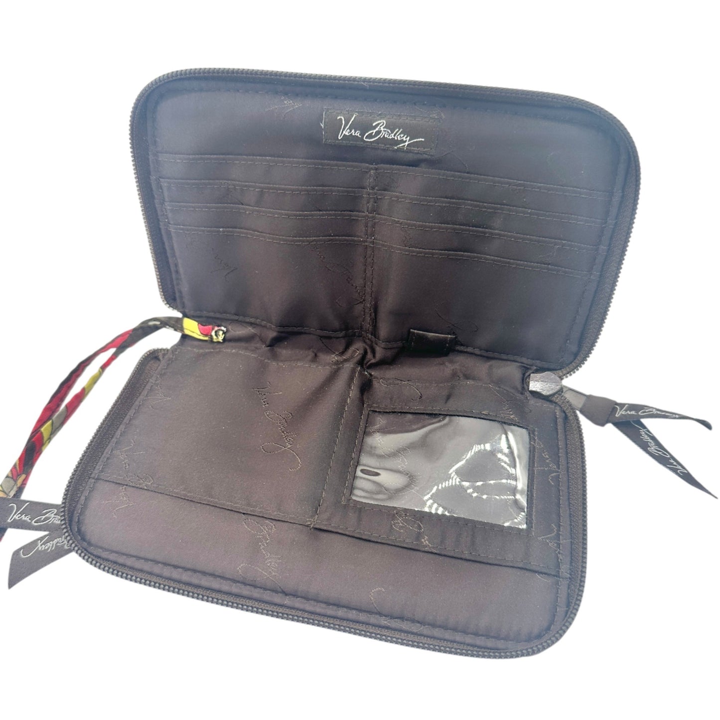 Vera Bradley Wristlet Wallet In Puccini Pattern Zip Closure Card Slots 8" X 5"