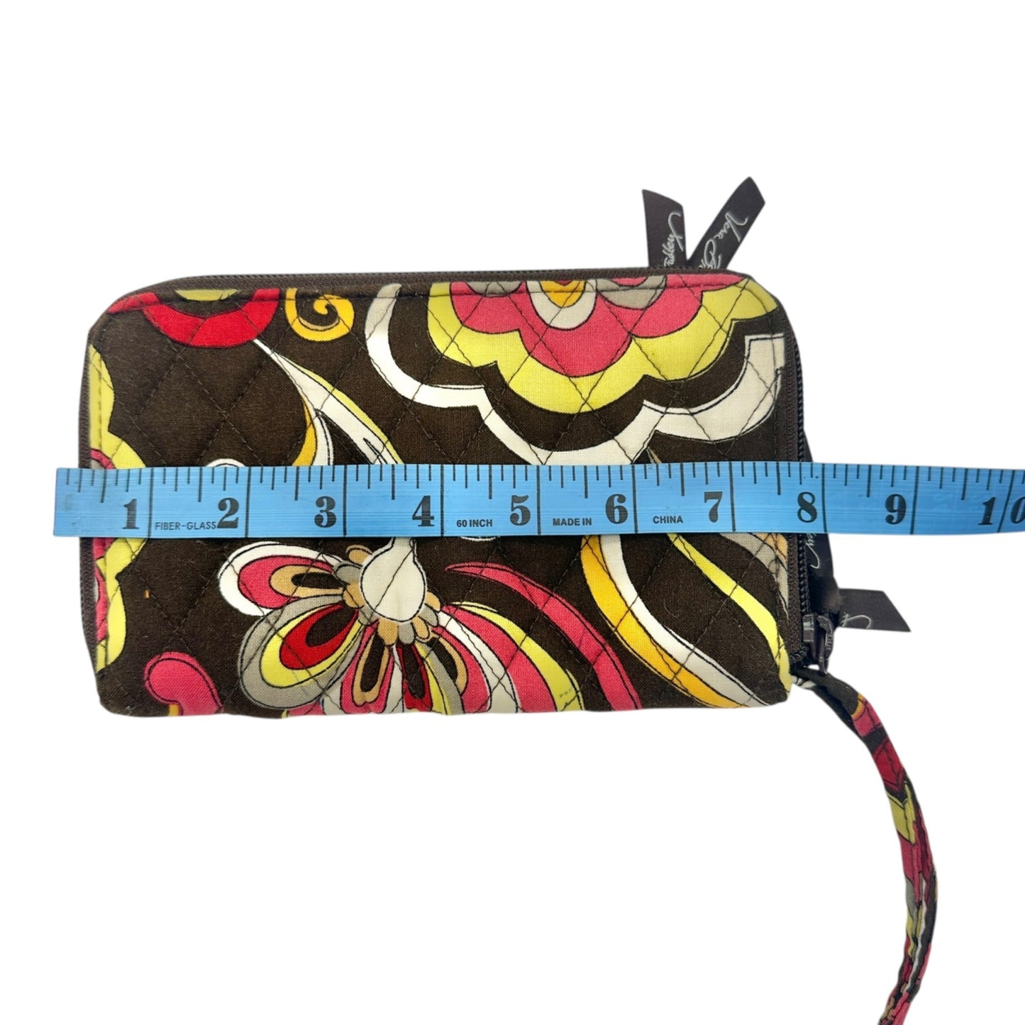 Vera Bradley Wristlet Wallet In Puccini Pattern Zip Closure Card Slots 8" X 5"