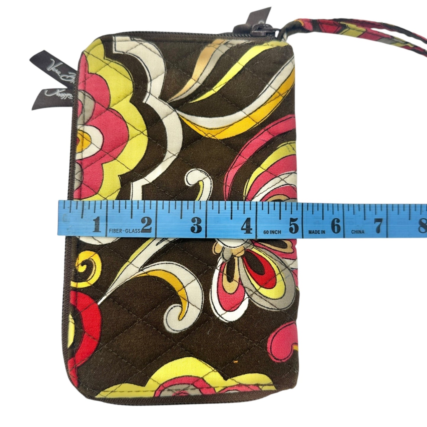 Vera Bradley Wristlet Wallet In Puccini Pattern Zip Closure Card Slots 8" X 5"