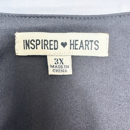 Inspired Hearts Dress 3X Black White Polka Dots Red Hearts Print SS Flowy Waist
