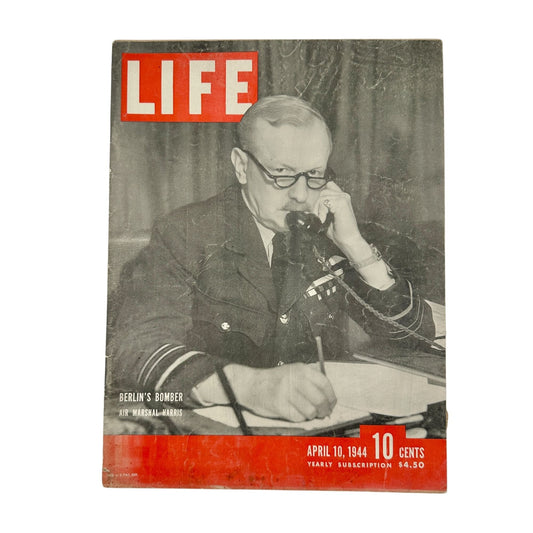 Life Magazine April 10 1944 Berlins Bomber Air Marshal Harris Vintage Issue