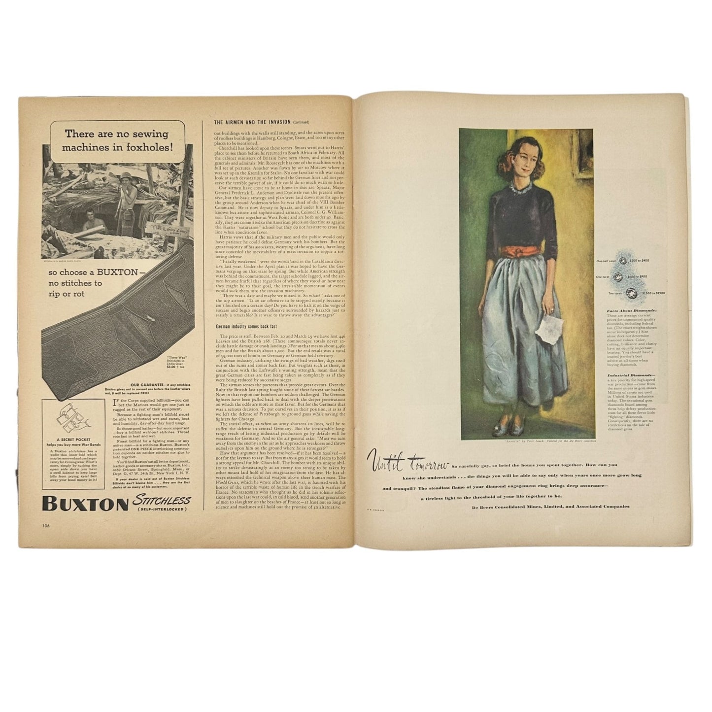 Life Magazine April 10 1944 Berlins Bomber Air Marshal Harris Vintage Issue