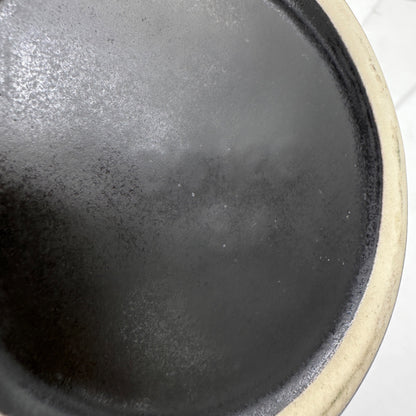 Black Matte Ceramic Soup Bowl 12 Oz Witches Cauldron Stamped BC123 USA EUC
