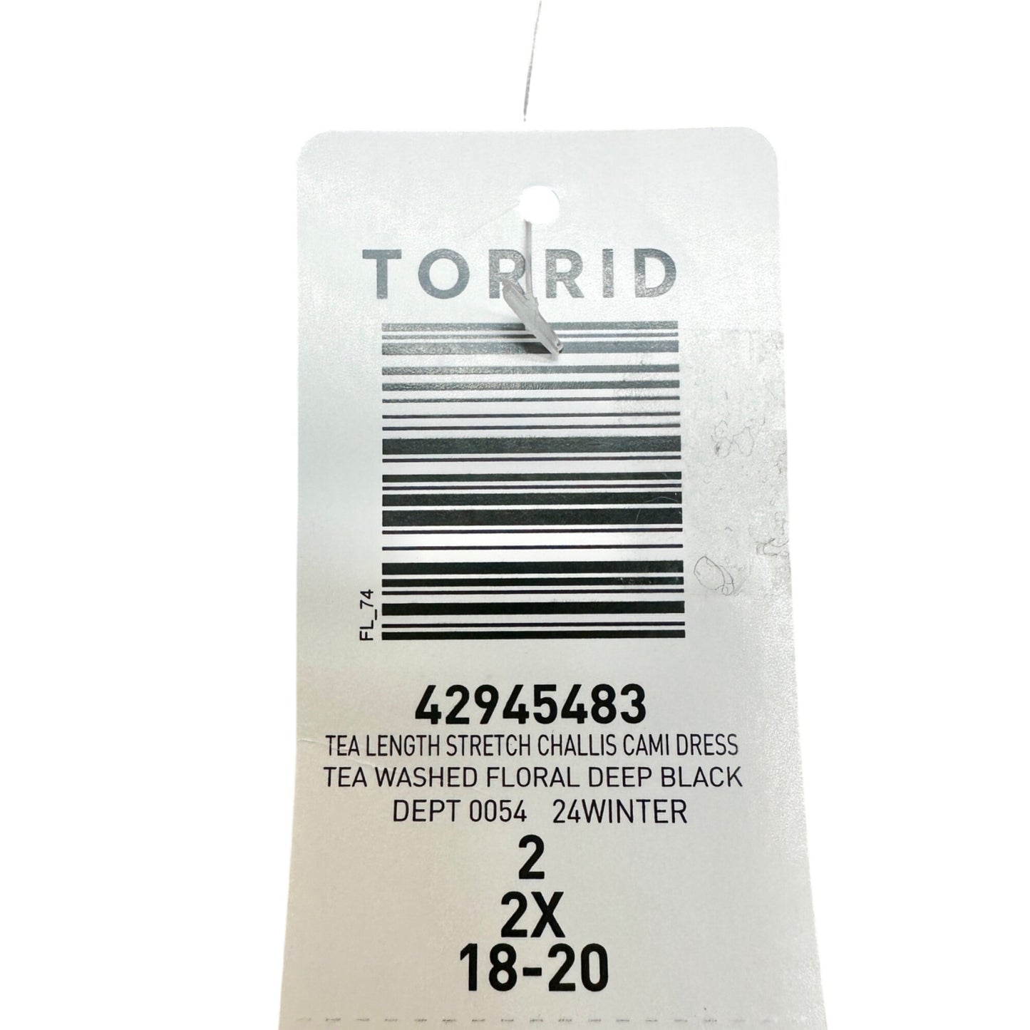 Torrid Tea Length Floral Cami Dress 2X Stretch Challis Fabric Lace Trim Pink Red