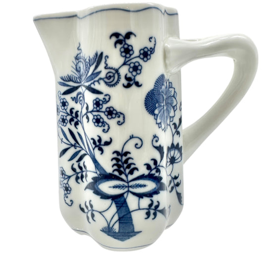 Blue Danube Vintage Pitcher Blue Onion Pattern Porcelain Floral Design China