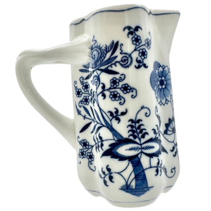 Blue Danube Vintage Pitcher Blue Onion Pattern Porcelain Floral Design China