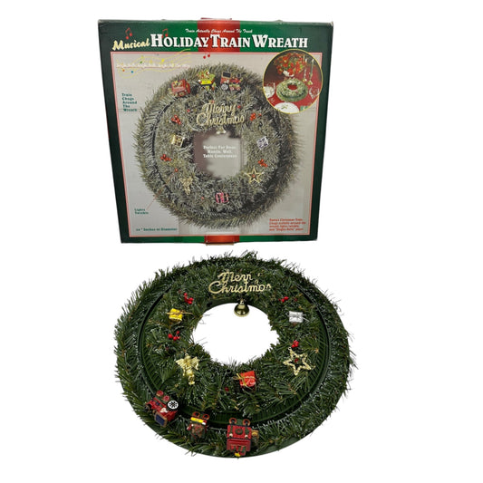 Musical Holiday Train Wreath Merry Christmas Presents Not Working