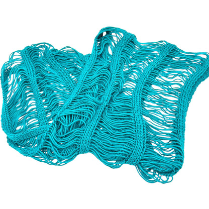 Mark Open Knit Infinity Scarf Aquamarine Acrylic Lightweight Fringe Loop 68"x16"
