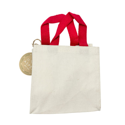 Aspen Canvas Gift Bag 6 inch White Red Elf Dispatch NWT - Holiday-Themed