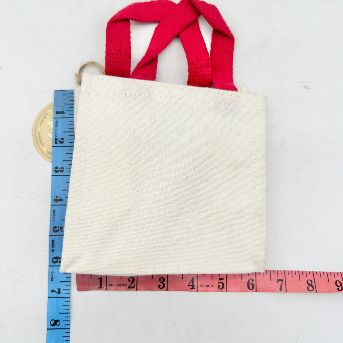 Aspen Canvas Gift Bag 6 inch White Red Elf Dispatch NWT - Holiday-Themed