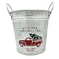 Ashland Holiday Christmas Trees Galvanized Metal Bucket With Handles 6" x 6.5"