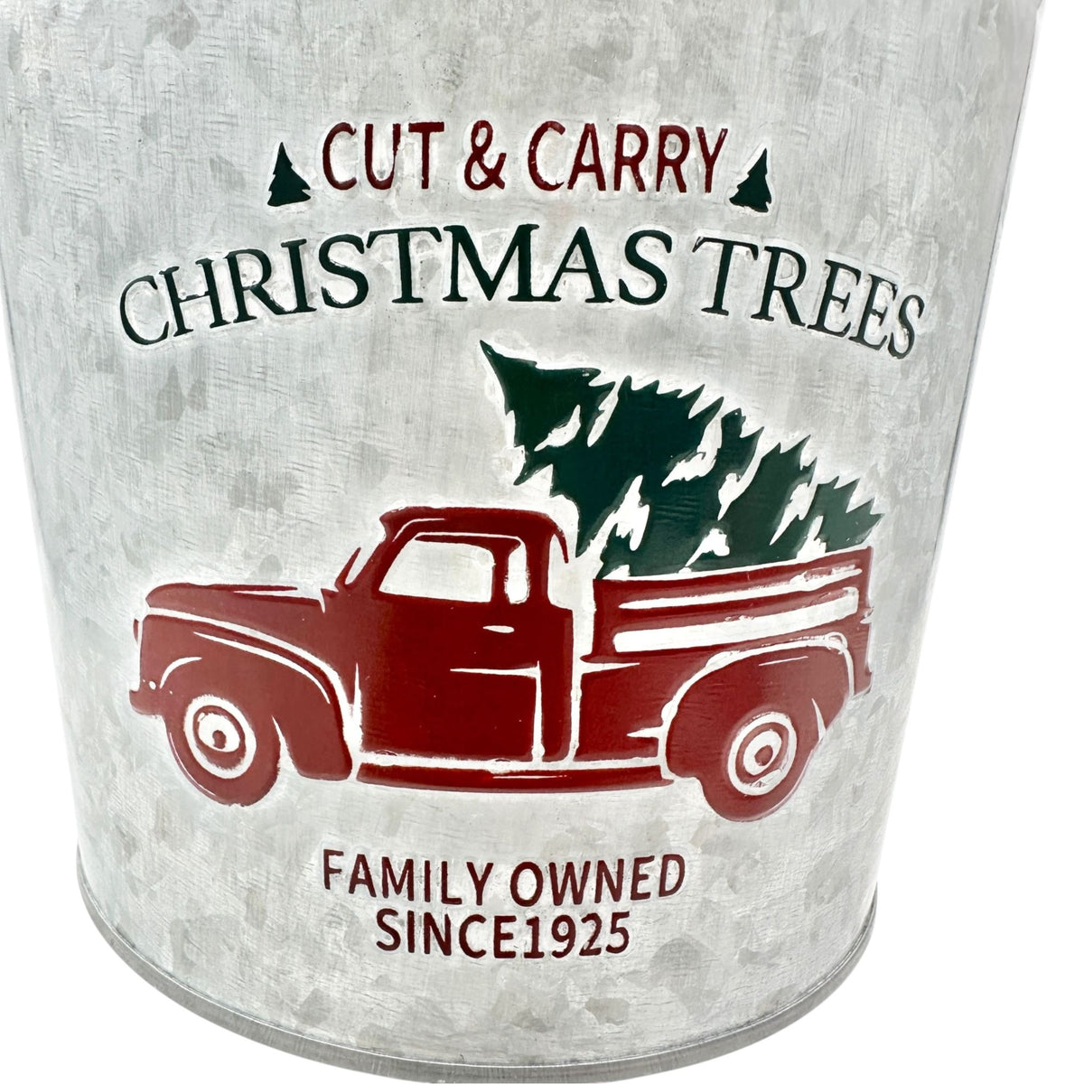 Ashland Holiday Christmas Trees Galvanized Metal Bucket With Handles 6" x 6.5"