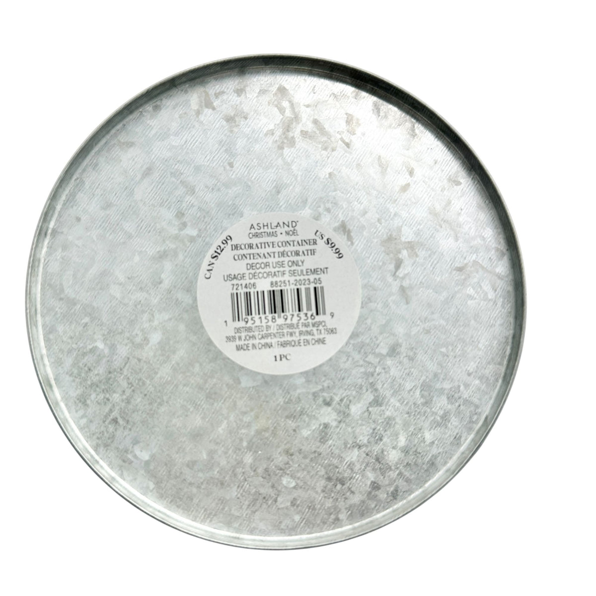 Ashland Holiday Christmas Trees Galvanized Metal Bucket With Handles 6" x 6.5"