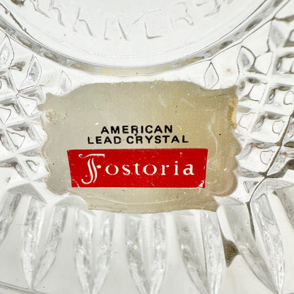Vintage Fostoria American Lead Crystal AVON 92nd Anniversary 8 inch Plate