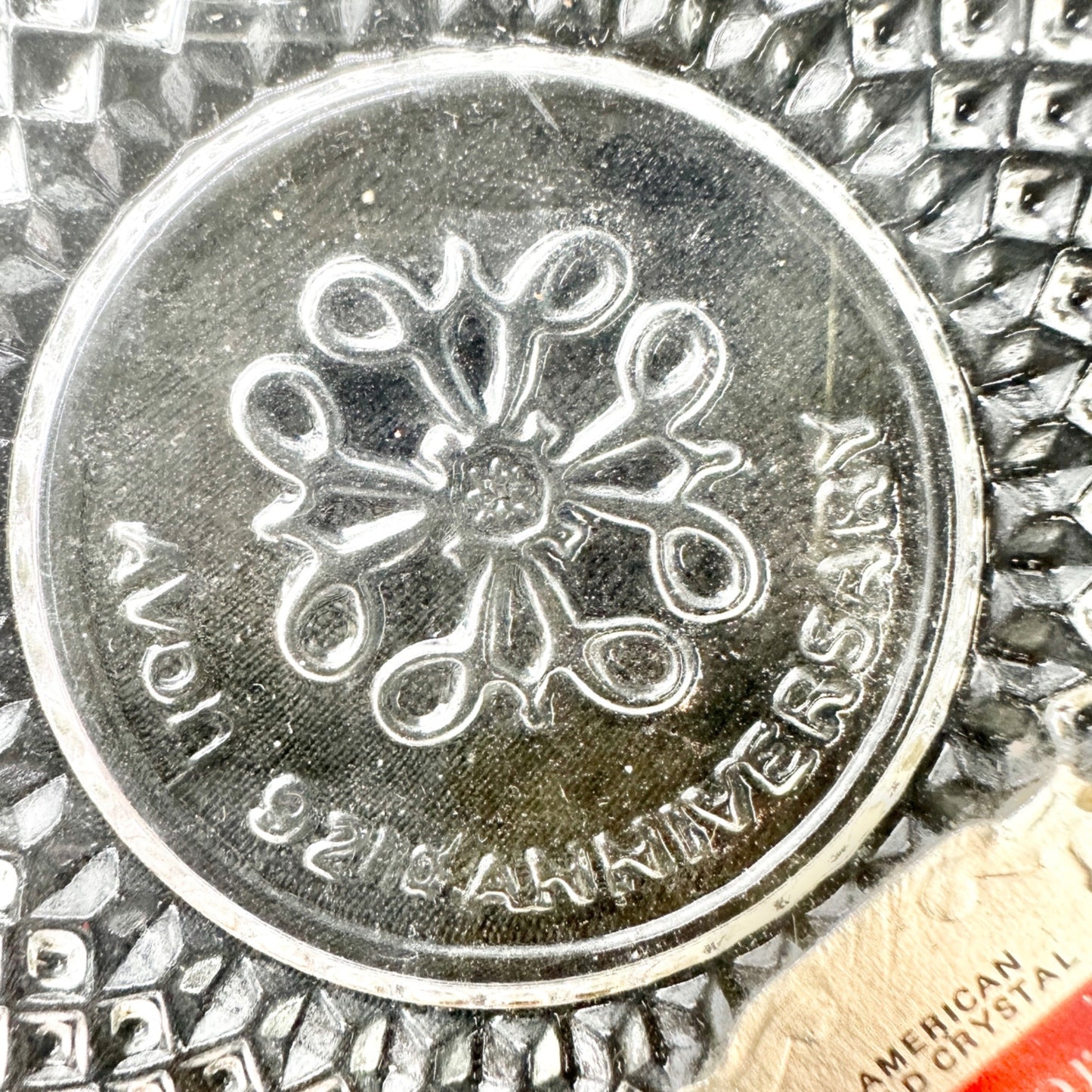 Vintage Fostoria American Lead Crystal AVON 92nd Anniversary 8 inch Plate