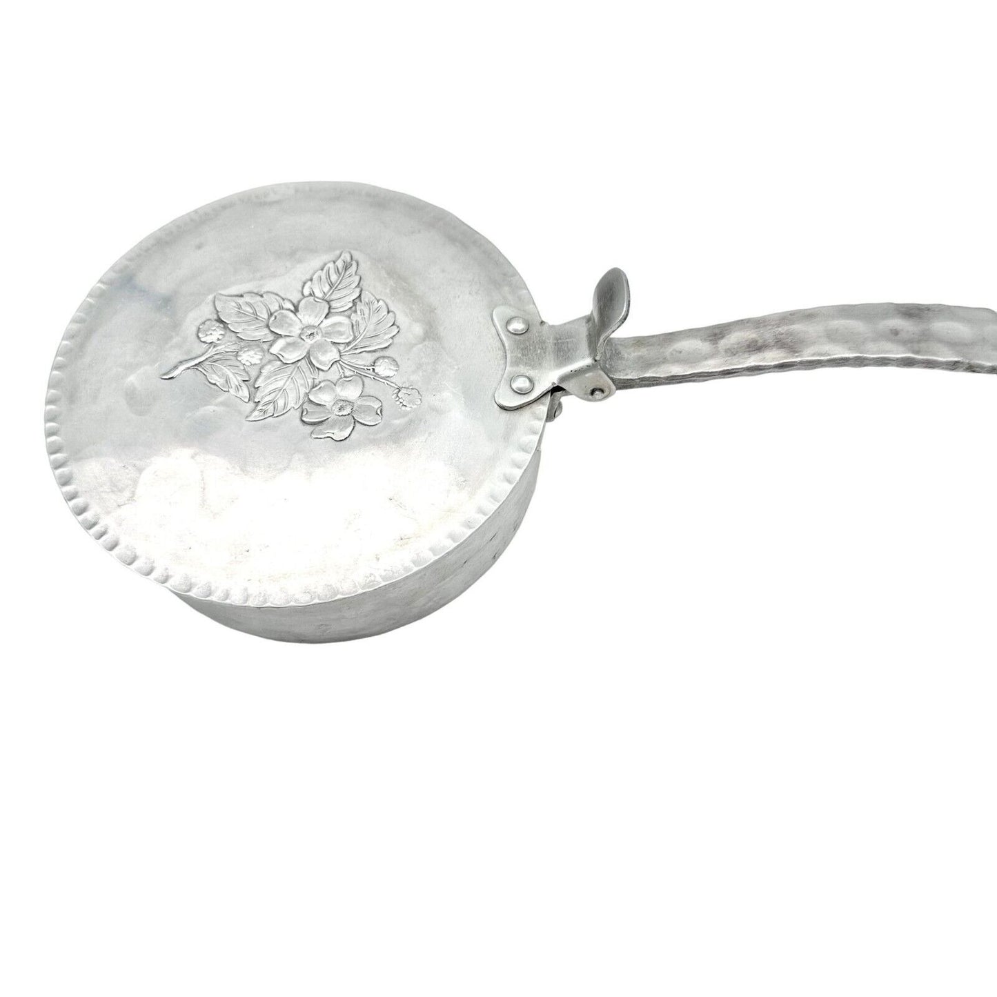 Hand Forged Everlast Metal Silent Butler Tulip Dogwood Design Aluminum Pan 5.5"D