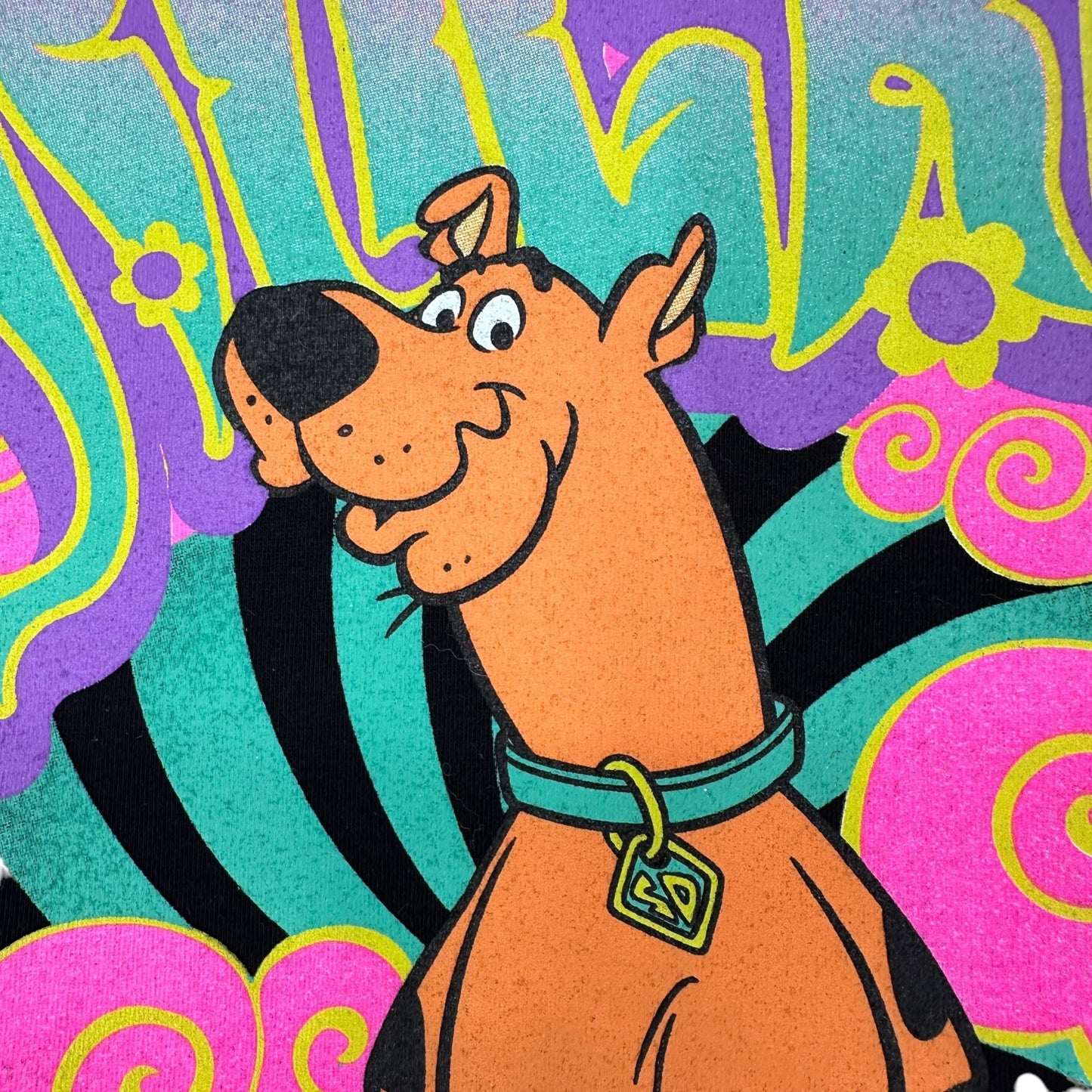 Scooby-Doo Graphic T-Shirt Small Black Multicolor Graphic Poly Cotton Blend