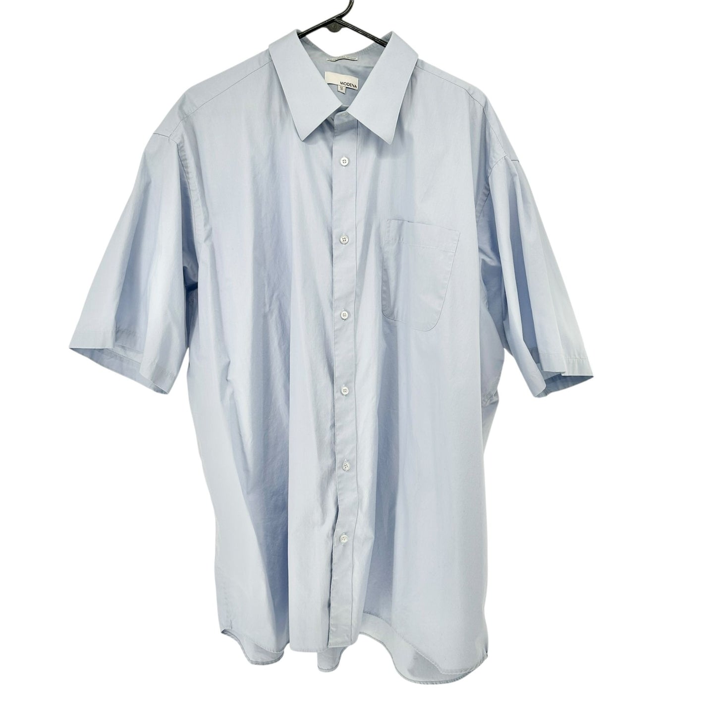 Modena Dress Shirt Mens Big 20 Light Blue Short Sleeve Cotton Polyester