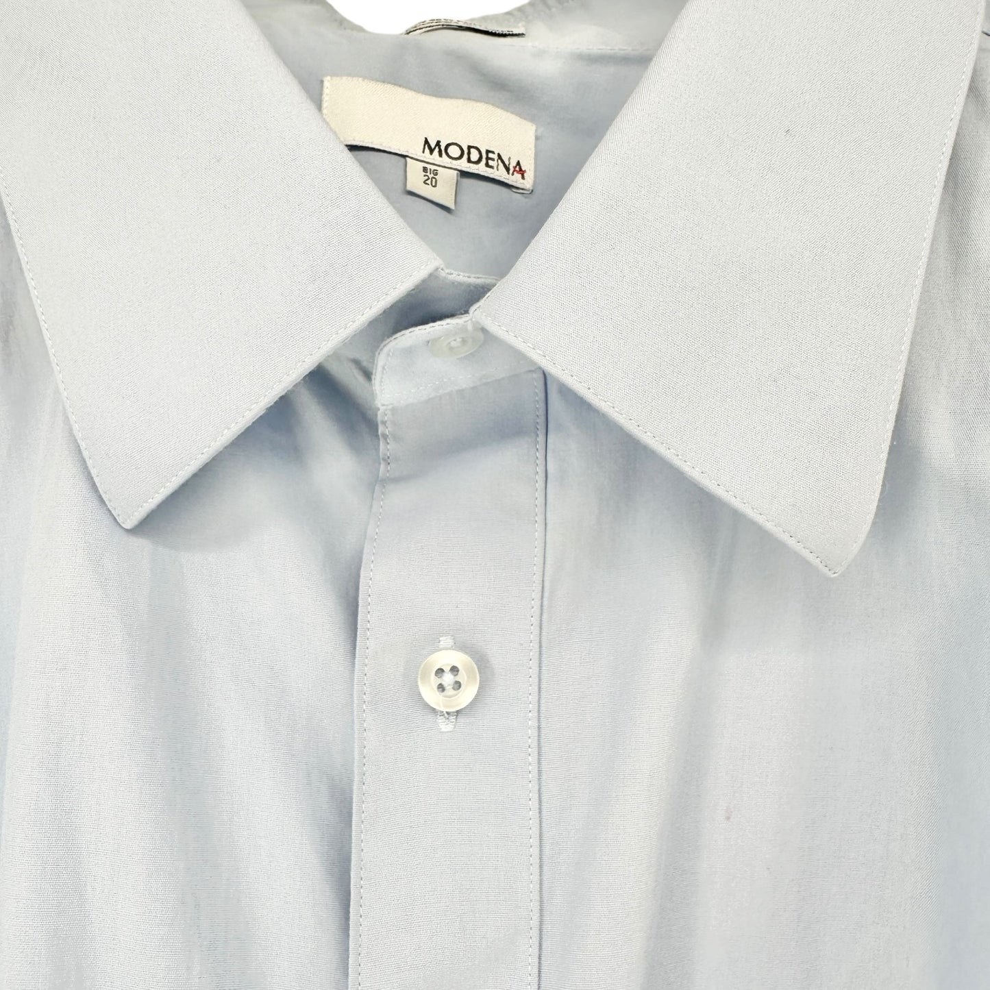 Modena Dress Shirt Mens Big 20 Light Blue Short Sleeve Cotton Polyester