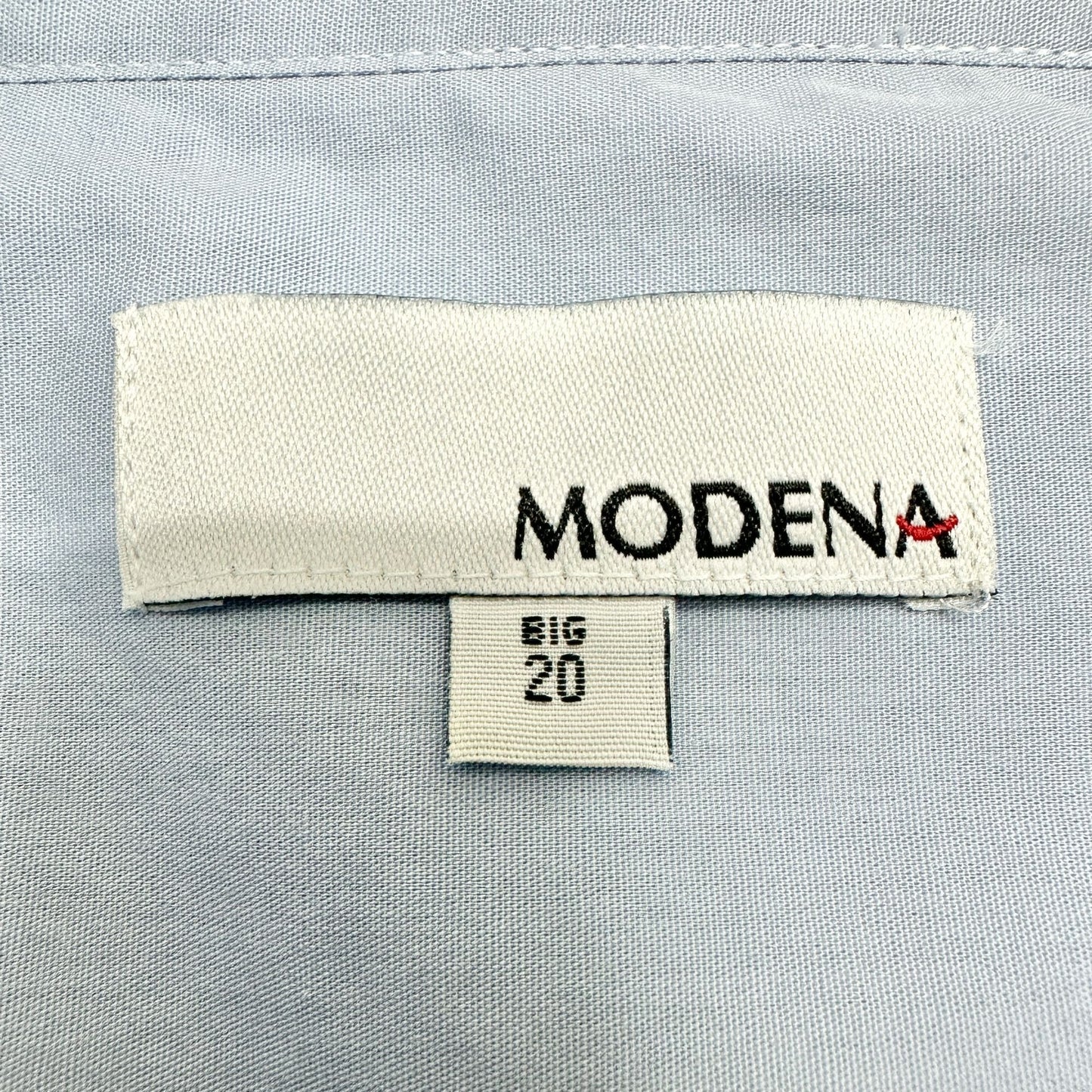 Modena Dress Shirt Mens Big 20 Light Blue Short Sleeve Cotton Polyester