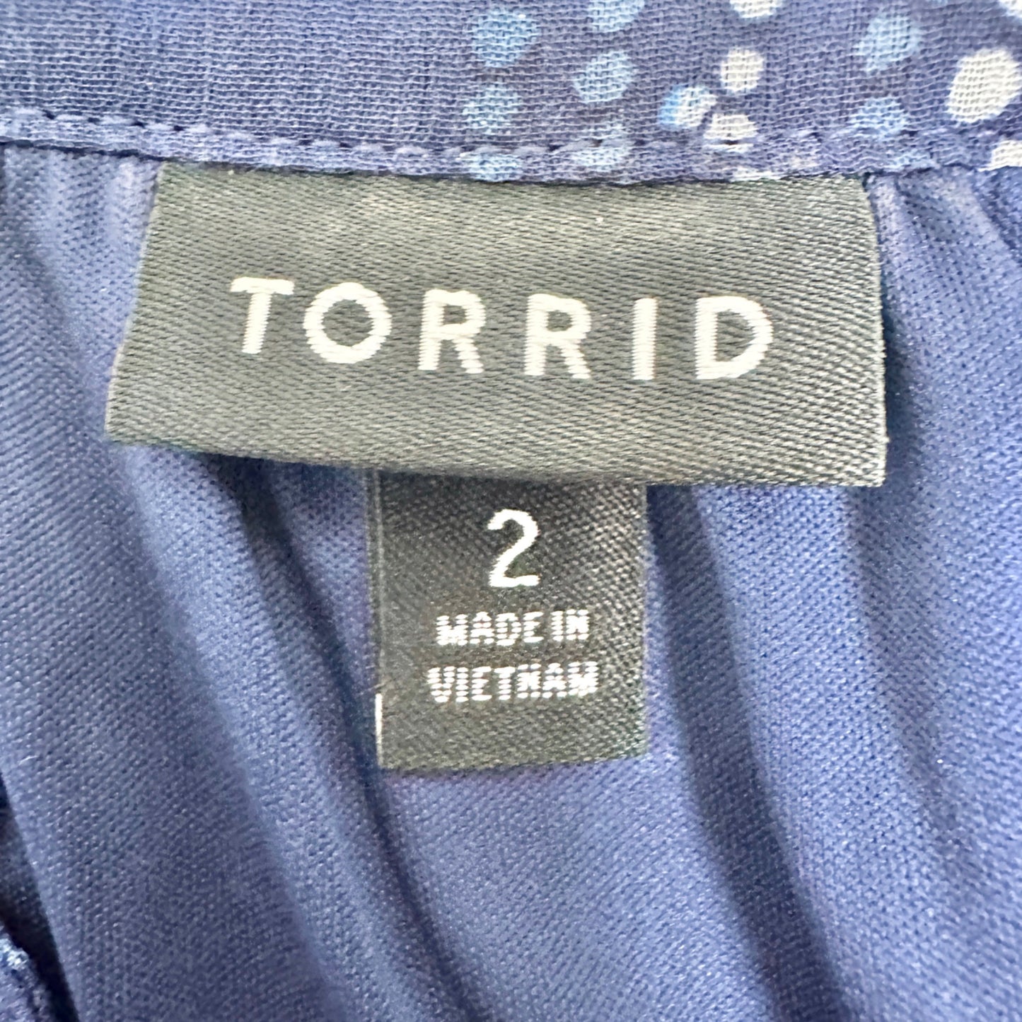 Torrid 2 Midi Dress Size 2X Blue Smocked Waist Floral Print Short Flutter Sleeve