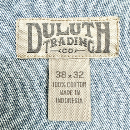 Duluth Trading Co Relaxed Fit Jeans Mens 38x32 Light Blue Cotton Denim Pockets