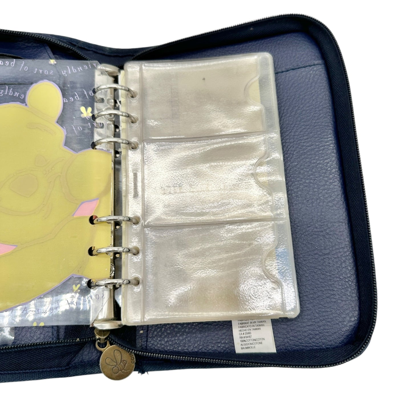 Disney Store Winnie The Pooh & Piglet Plaid Organizer Planner Binder Zips Closed