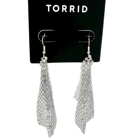Torrid Silver Mesh Kite Earrings with Fishhook Backs Shimmer Lightweight NEW