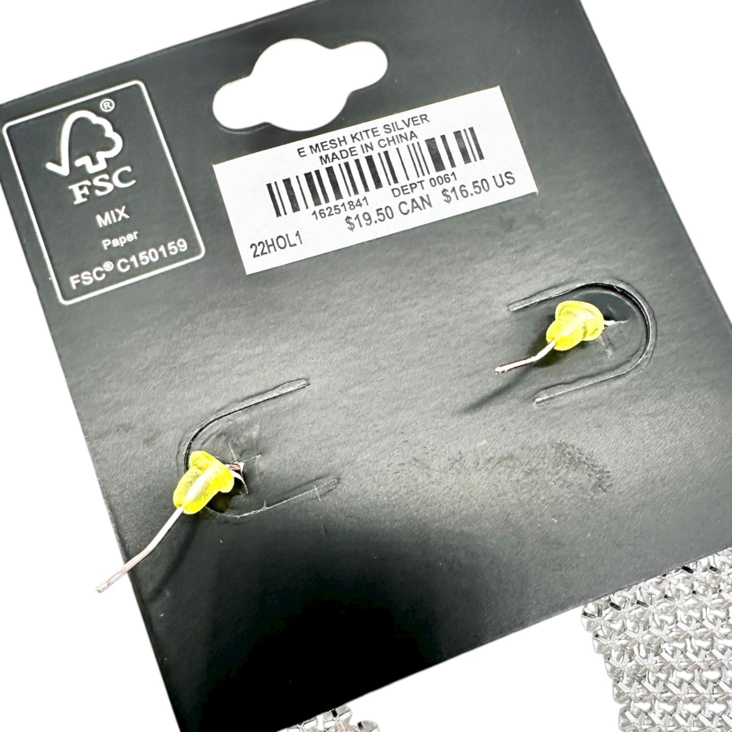 Torrid Silver Mesh Kite Earrings with Fishhook Backs Shimmer Lightweight NEW