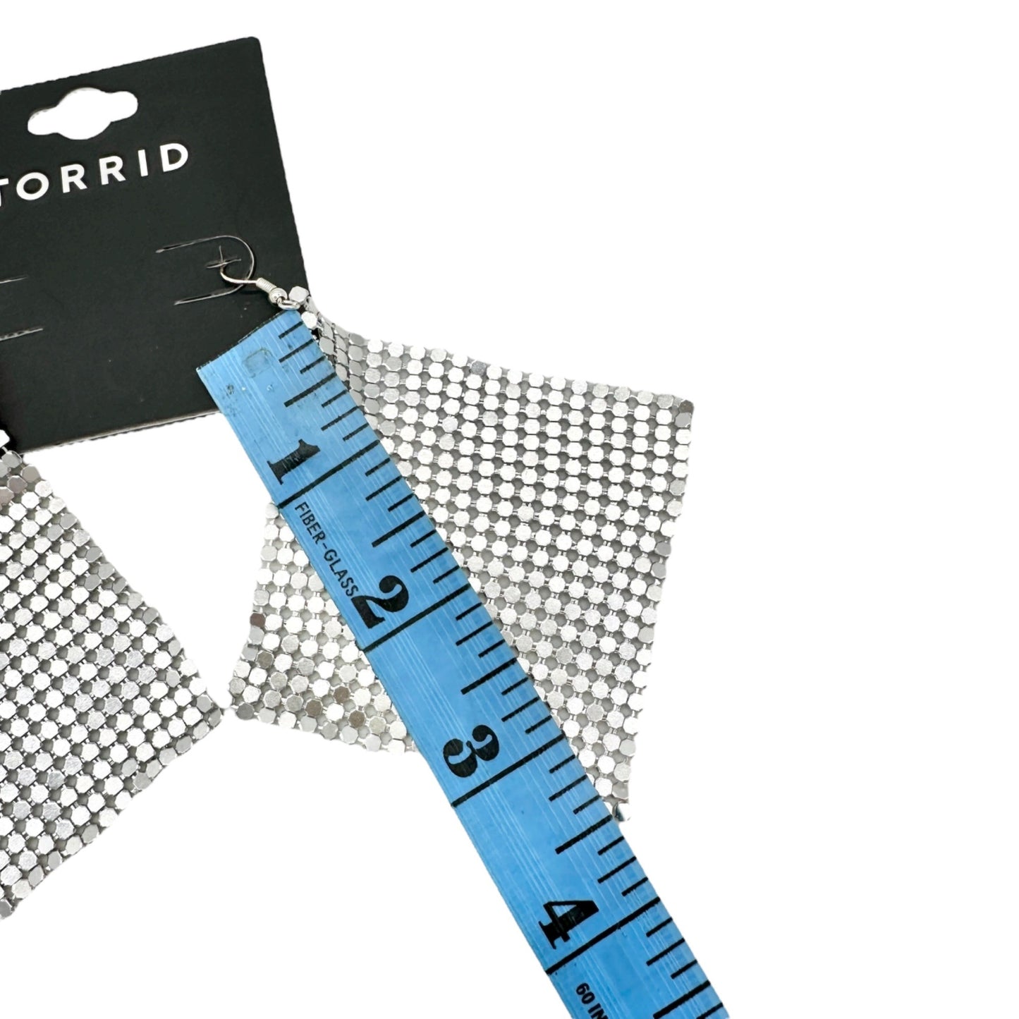 Torrid Silver Mesh Kite Earrings with Fishhook Backs Shimmer Lightweight NEW