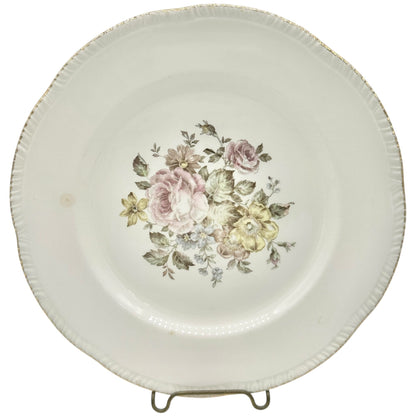 Vtg Cunningham & Pickett Inc. Stratford 9.5" Floral Plate 22K Gold Trim Ohio USA