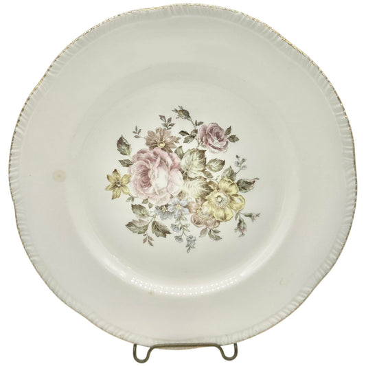 Vtg Cunningham & Pickett Inc. Stratford 9.5" Floral Plate 22K Gold Trim Ohio USA