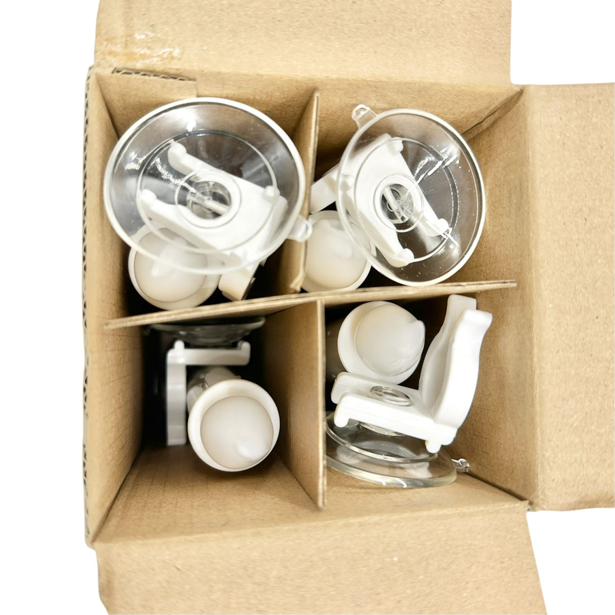 Set Of 4 Battery Operated Window Candles With Holders & Suction Cups NIB