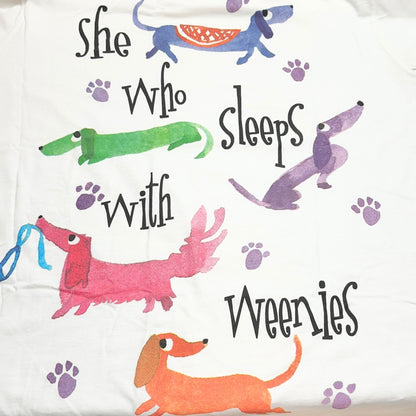 Womens Nightshirt She Who Sleeps With Weenies One Size SS Sleepwear NEW
