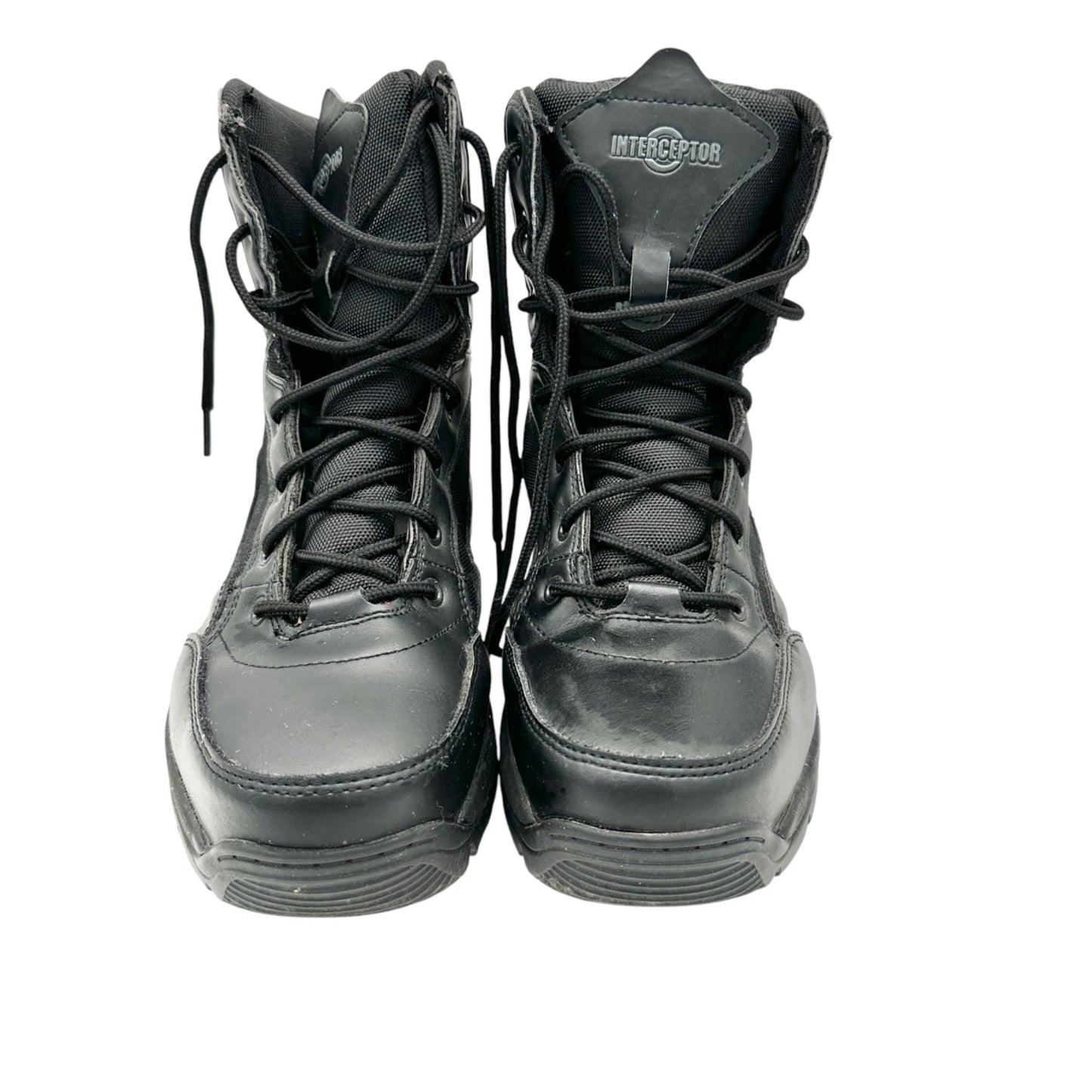 Interceptor Black Tactical Boots Mens 8.5 Leather Synthetic Upper Rubber Sole