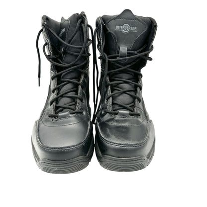 Interceptor Black Tactical Boots Mens 8.5 Leather Synthetic Upper Rubber Sole