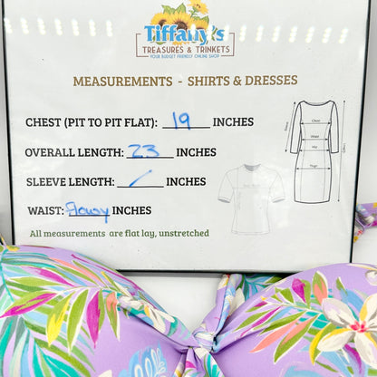 Torrid 3 Wireless Babydoll Tie-Front Tankini Top Lush Tropical Wisteria 3-DD/F