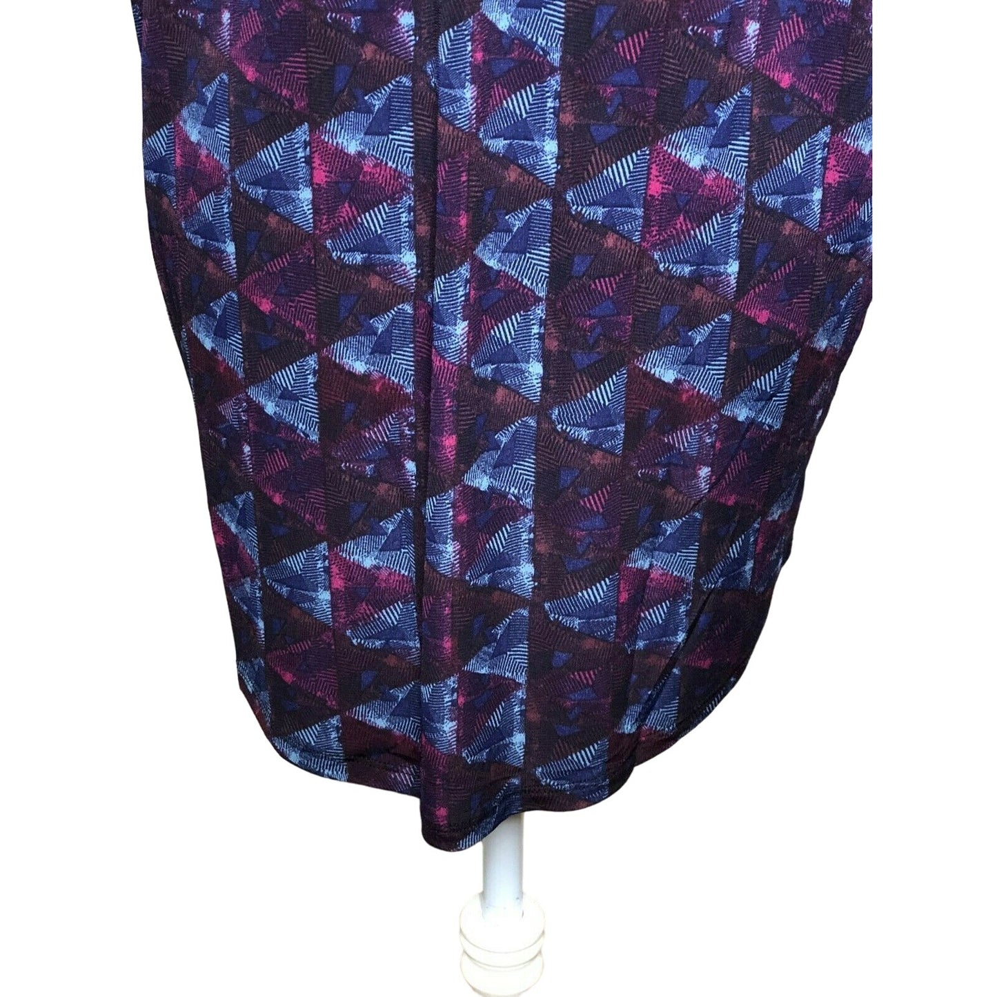 LuLaRoe RETIRED Irma Women's Size XXS Purple & Blue Triangles NWT