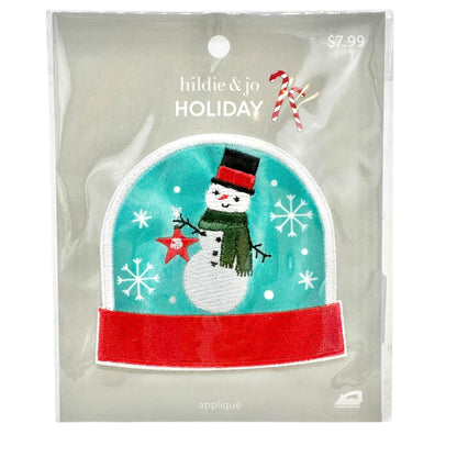 Hildie & Jo Iron-On Snowman Applique Holiday Patch For Crafts & Clothing