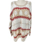 Holiday Time Sweater Womens 3X (24W-26W) Beige Red White Christmas Snowflake