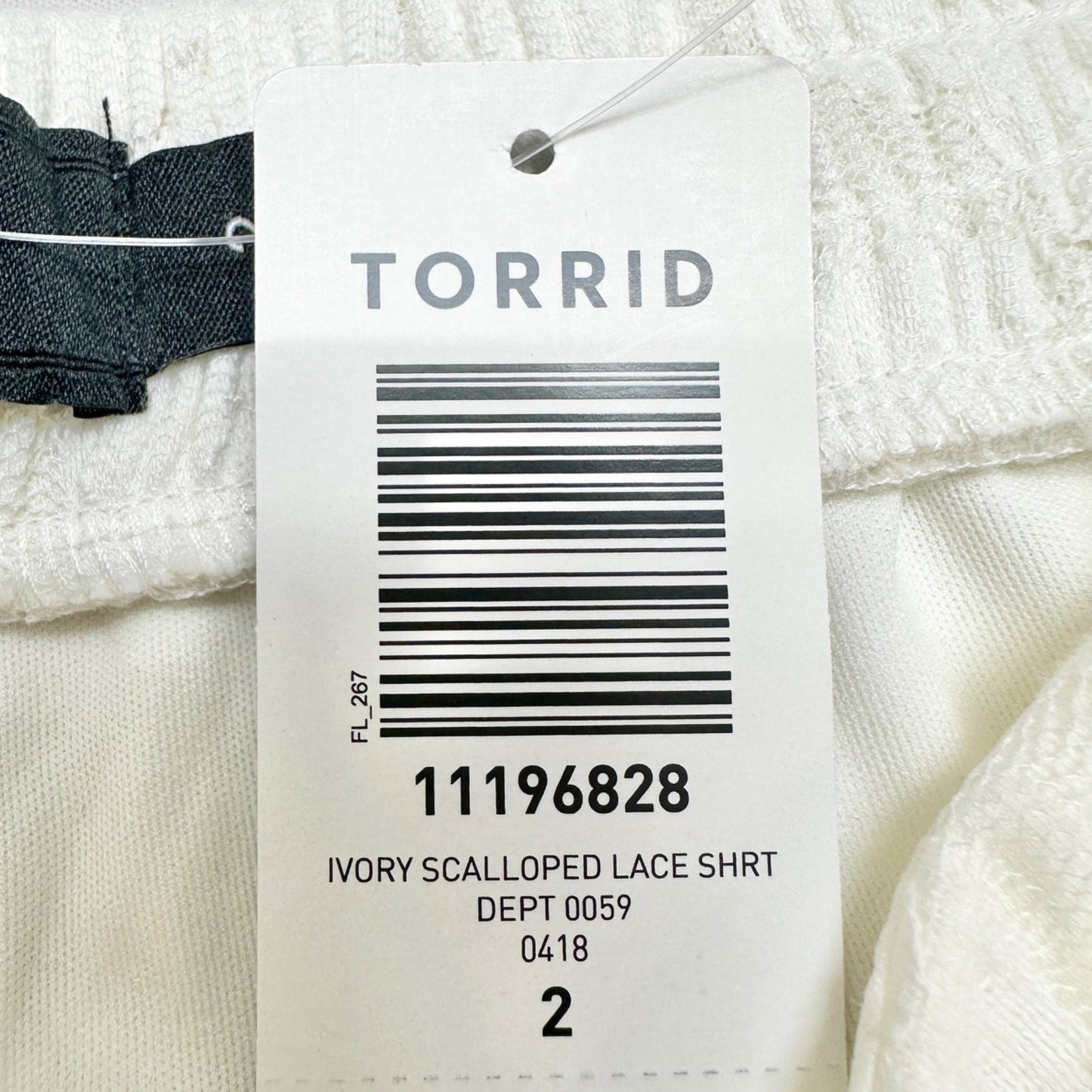 Torrid 2X Ivory Scalloped Lace Shorts Womens Elastic Waist Floral Overlay Light