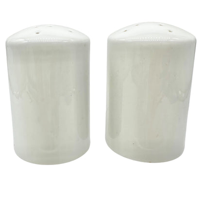 White Ceramic Salt and Pepper Shakers Made In Germany 2.5"H Elegant Simplicity