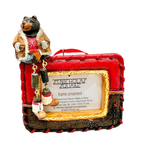 Rustic Lodge Bear Frame Ornament by St Nicholas Square NEW