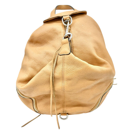 Rebecca Minkoff Genuine Leather Backpack Tan With Silver Accents 13 x 9.5 x 6