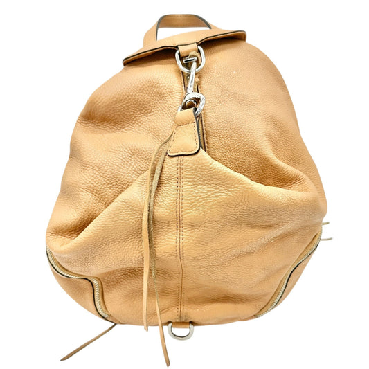 Rebecca Minkoff Genuine Leather Backpack Tan With Silver Accents 13 x 9.5 x 6