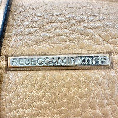 Rebecca Minkoff Genuine Leather Backpack Tan With Silver Accents 13 x 9.5 x 6