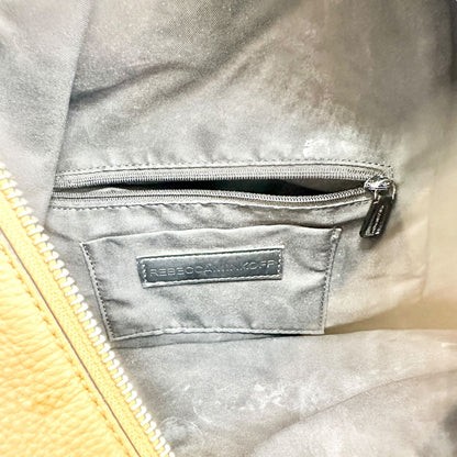 Rebecca Minkoff Genuine Leather Backpack Tan With Silver Accents 13 x 9.5 x 6