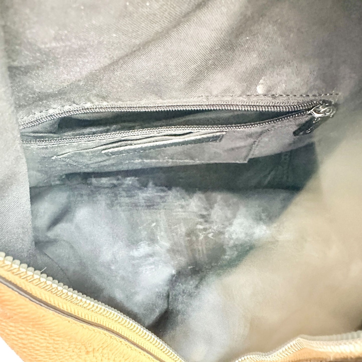 Rebecca Minkoff Genuine Leather Backpack Tan With Silver Accents 13 x 9.5 x 6