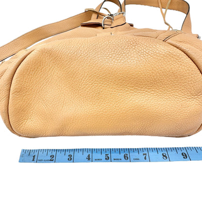 Rebecca Minkoff Genuine Leather Backpack Tan With Silver Accents 13 x 9.5 x 6